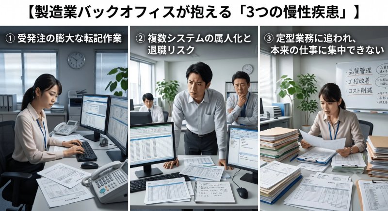 製造業バックオフィスが抱える「3つの慢性疾患」